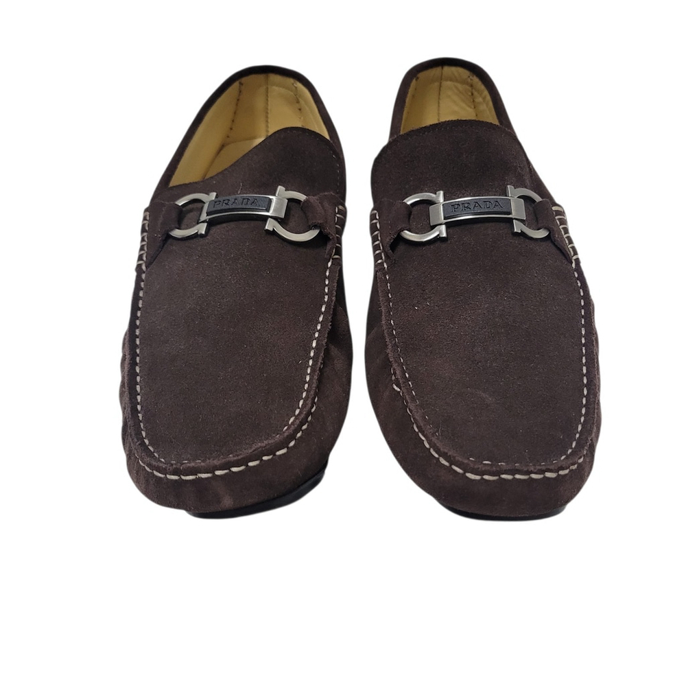 PRADA DRIVER Brown Loafers Style F102 Size 43EU 10US Men's - Picture 4 of 9